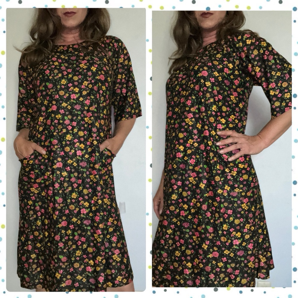 Vintage 70s Benlee Floral Summer Muumuu Midi House Dress Women's S